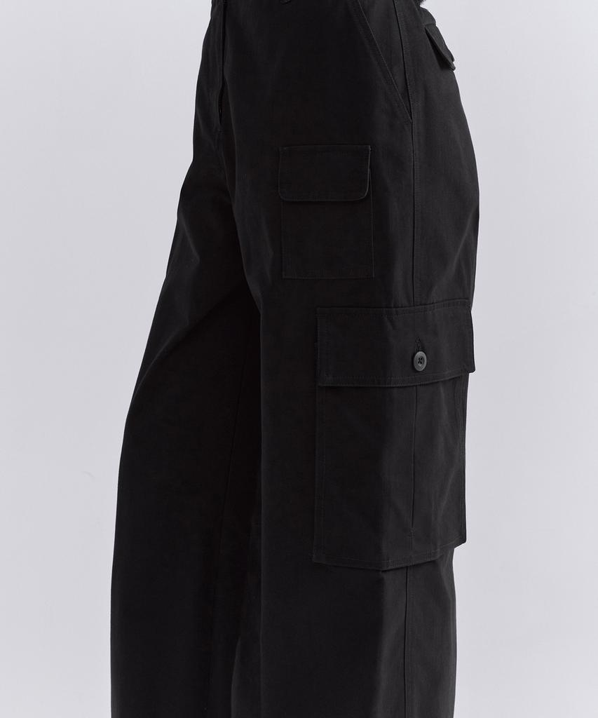 MUSINSA STANDARD WOMAN Women'S Herringbone Wide Cargo Pants [Black]