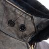 Maplesteed Super G1 Flight Jacket Men Gray Leather Jacket Vintage Quilted Natural Cowhide Fur