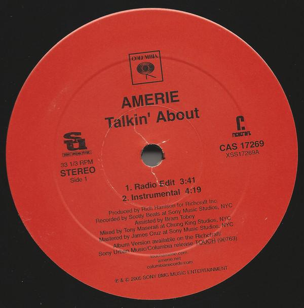 

12inch Record AMERIE - Talkin About CAS17269 Columbia 2005 US Soul/Funk Used