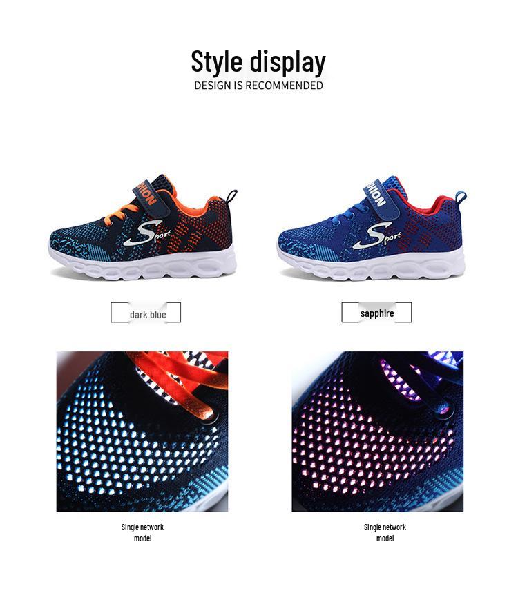 Boys' 2024 Flyknit Breathable Running Shoes - Lightweight, Mesh Design for Kids