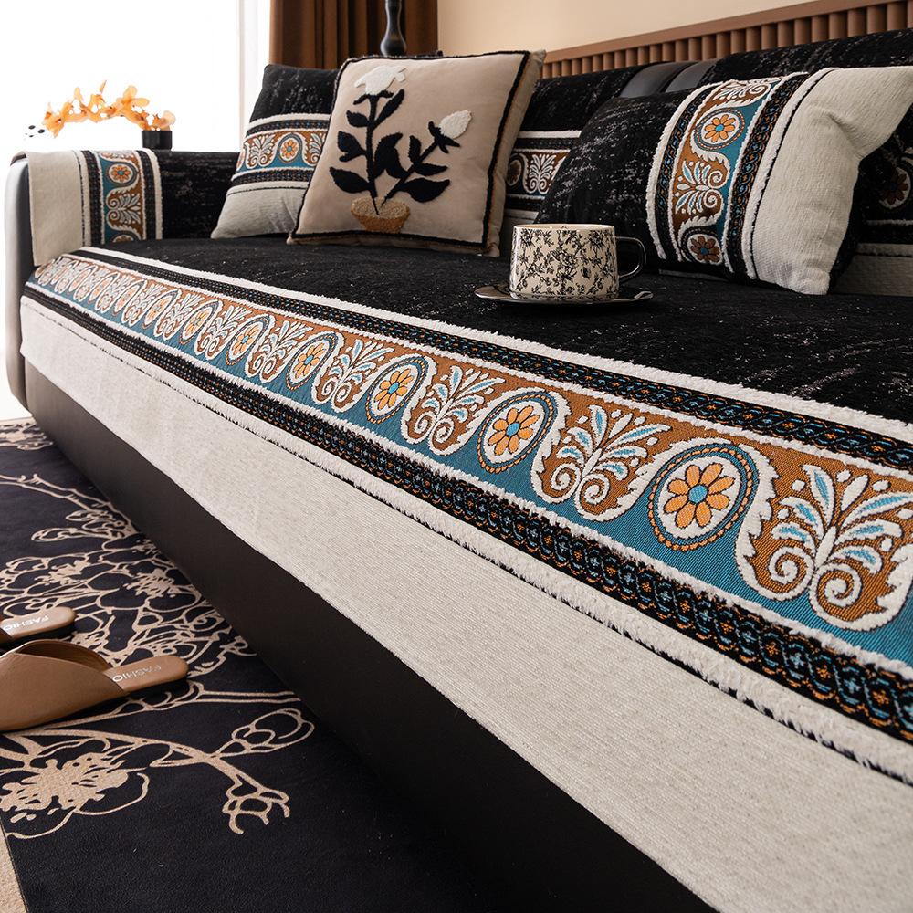 

Light Luxury Premium Sofa Cushion Chenier Modern Simple New Chinese Style Four Seasons Universal New Non-Slip Seat Cushion 70*70cm