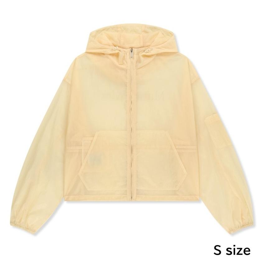 [Matin Kim] BACK LOGO HOODY WINDBREAKER - 3 Colors (Cream / Dark Brown / Blue) CREAM - S