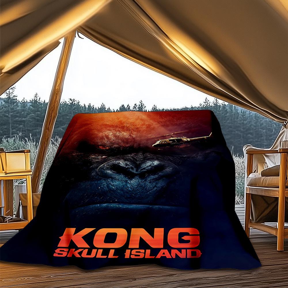 1pc King Kong Outdoor Flannel Throw Blanket Soft, Lightweight & Warm