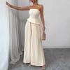 Ropa de mujer europea y americana comercio exterior transfronterizo verano 2026 nuevo top de tubo fino simple tendencia elegante mono falda pantalón de pierna ancha