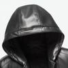 Lederjacke mit Kapuze Herren Neu Winter Samt Verdickt Mittel und Lang Lässig Herren Lederjacke