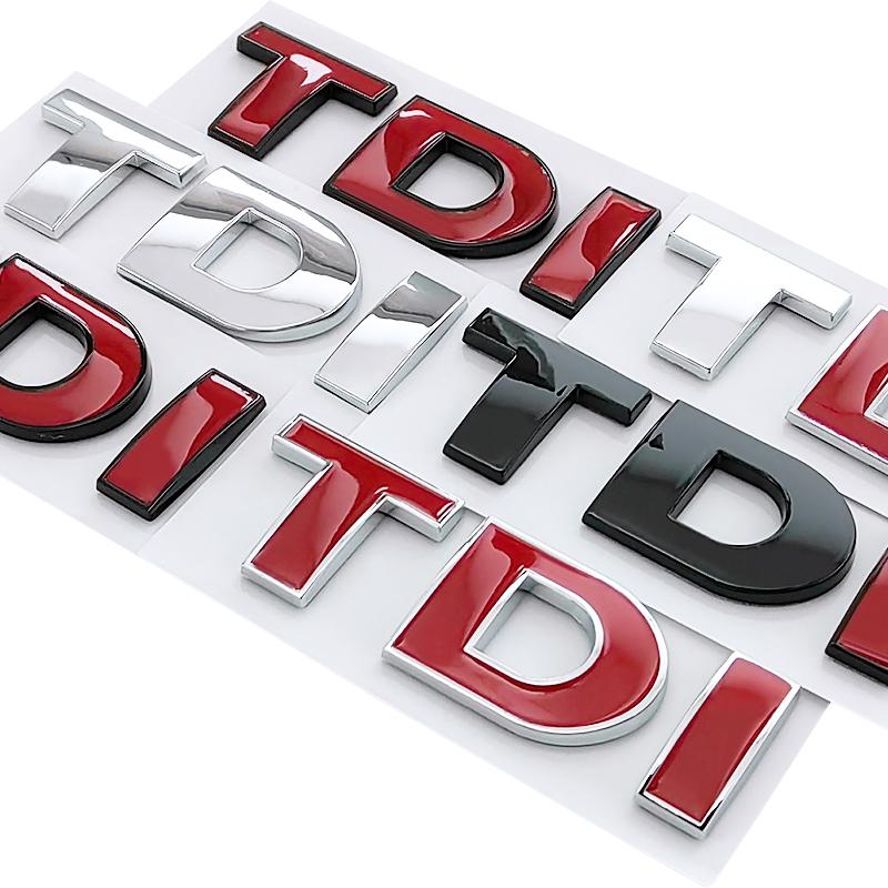 3d ABS Zwart Logo TDI Embleem Auto Kofferbak Badge Decal Voor Passat Jetta Touareg Tiguan Touran Golf 4 5 6 Caddy TDI Sticker Accessoires