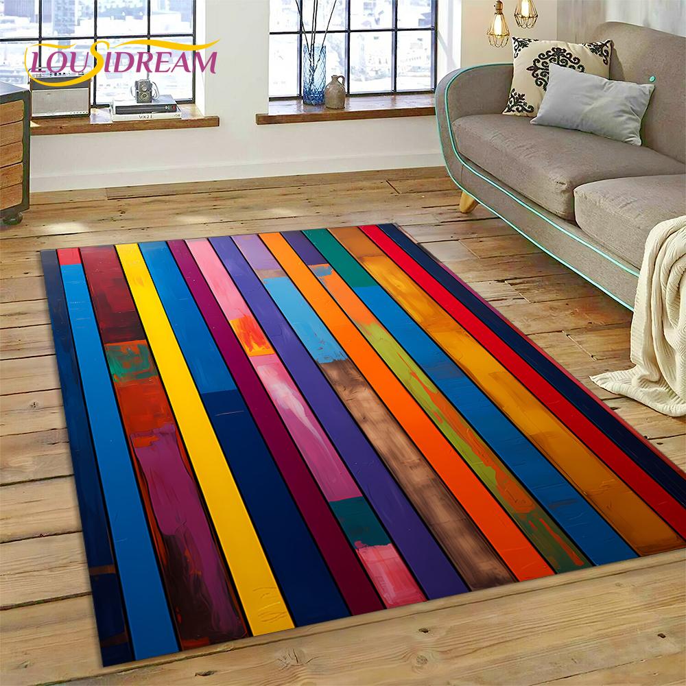 Alfombra Personalizada de Madera con Grano de Color 3D para Decoración de Sala de Estar y Dormitorio, Felpudo Antideslizante para Sofá Felpudo