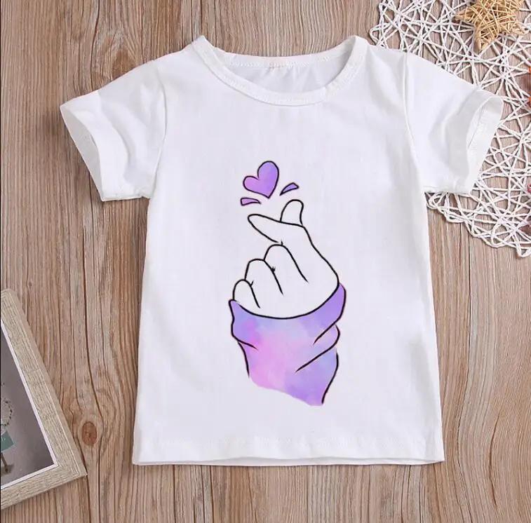 New Girls Than Heart Print T Shirt Unisex Harajuku Tee Clothes Cartoon Top Kids Girls Summer Polyester Fabric