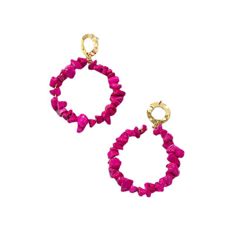 European & American Style Crystal Beaded Retro Hoop Earrings