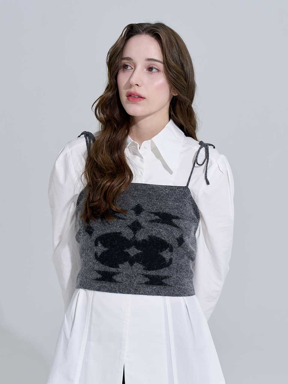 Priang Angora Knit Top Charcoal/Free