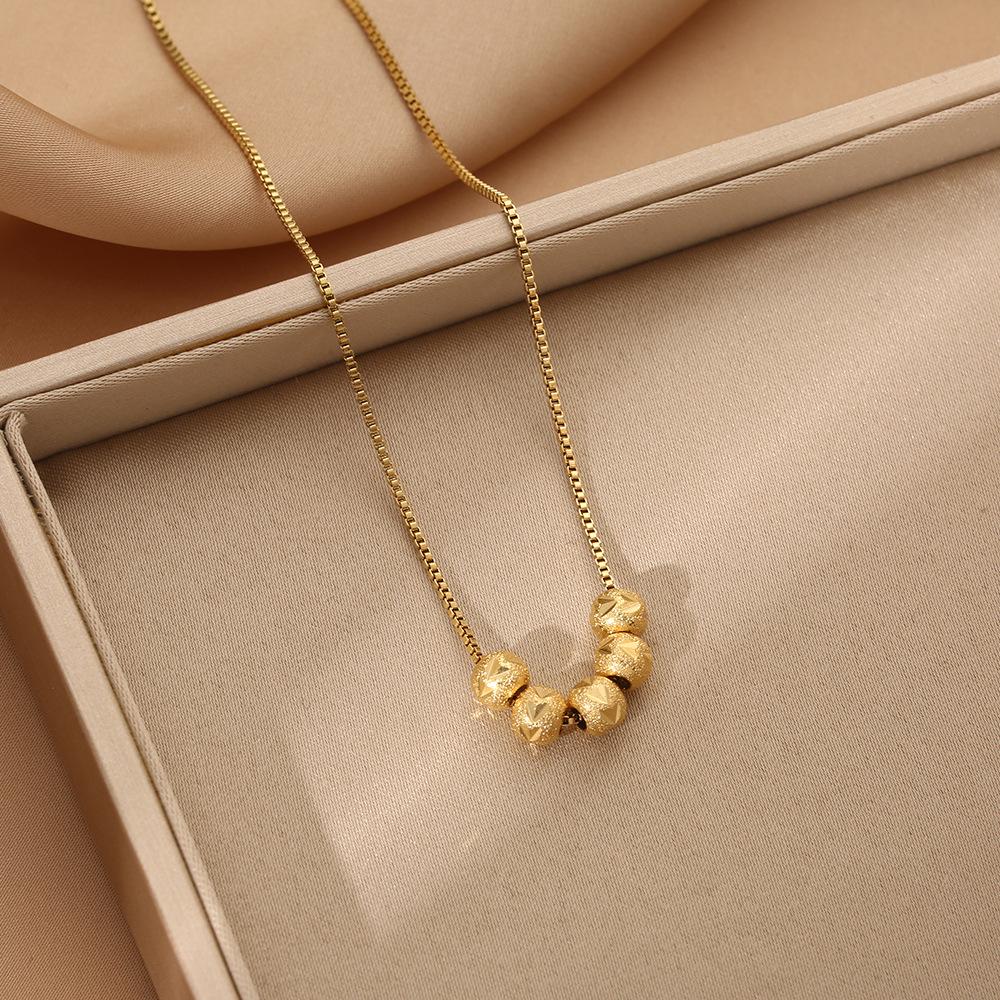 Hochwertige Damen Halskette aus Titanstahl mit vierblättrigem Kleeblatt - Nicht verblassend, vielseitige Schlüsselbeinkette