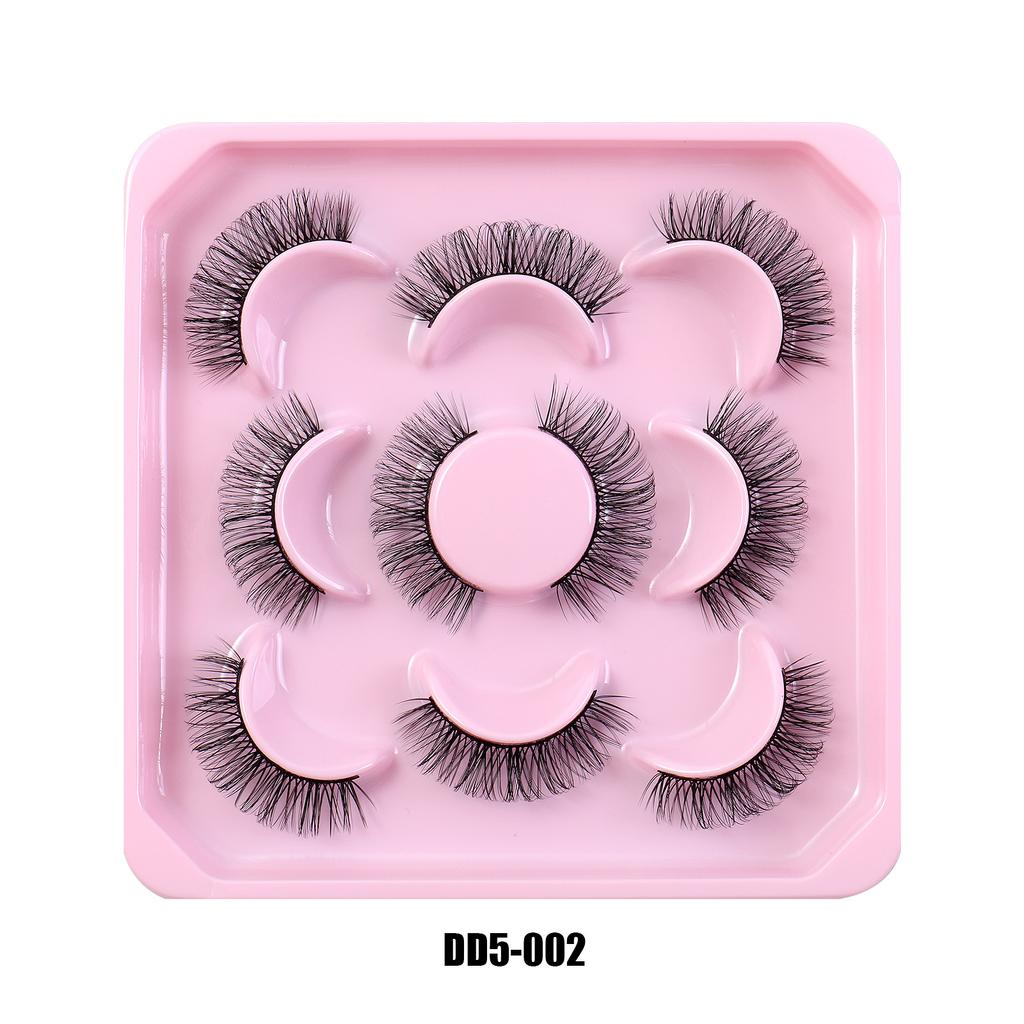 5 Pairs Of False Eyelashes, Roll D Song, Thick Curled Eyelashes