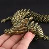 Antique Brass Chinese Dragon Ornament 3D Stereoscopic Metal Desk Decoration EDC Play with Your Hands Copper Figurines