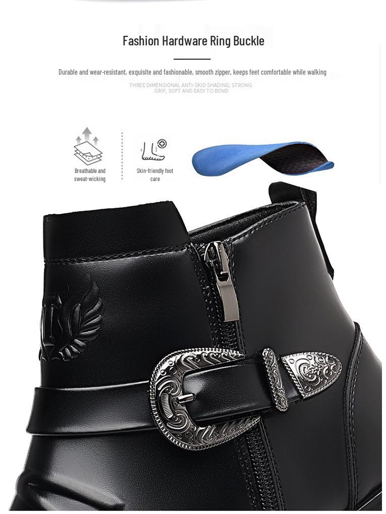 2025 Winter Men's Plus Size British Leather Chelsea Martin Boots - Formal & Fashionable