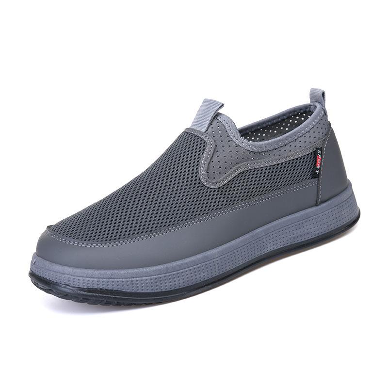 Summer mesh breathable non-slip casual shoes light and comfortable one-pedal flat shoes fashionable versatile men's cloth shoes