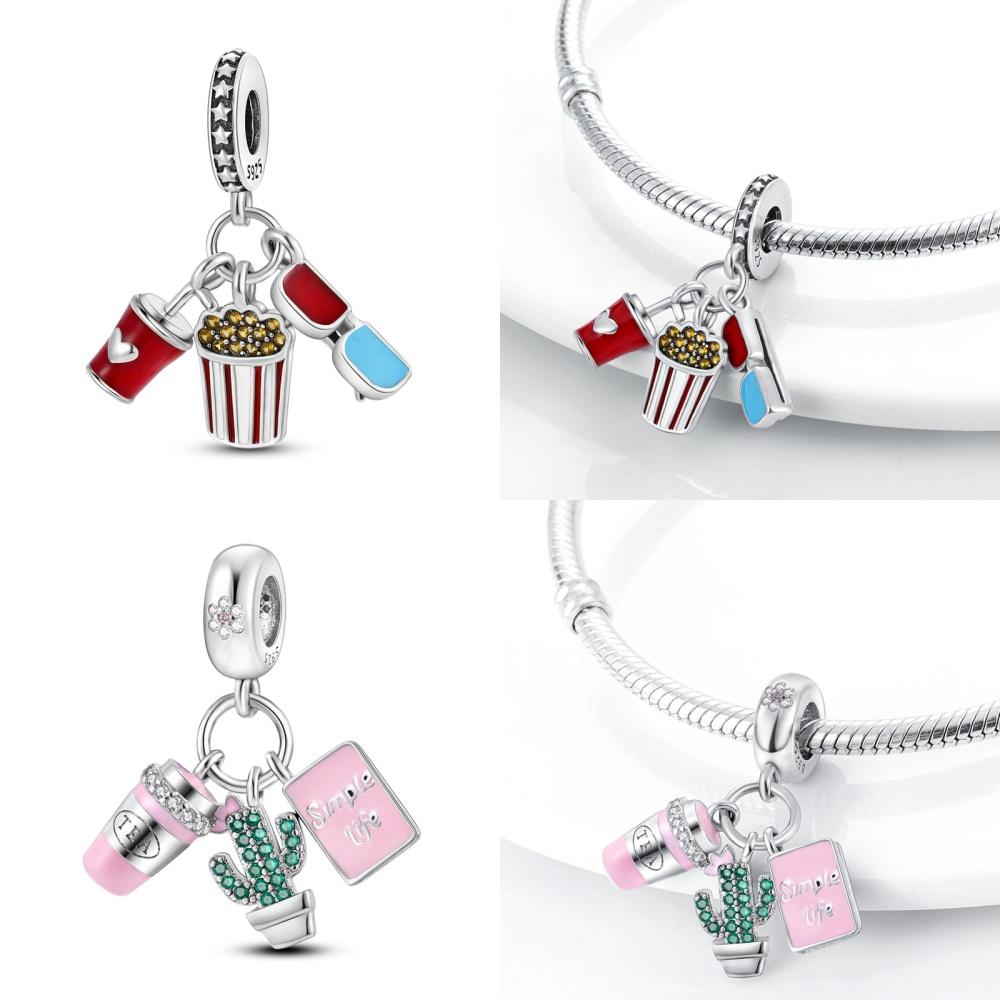 High Quality Copper Teacup Coffee Pendant Beads Fit Original Fine Bracelets Charms Diy Women Jewelry Making