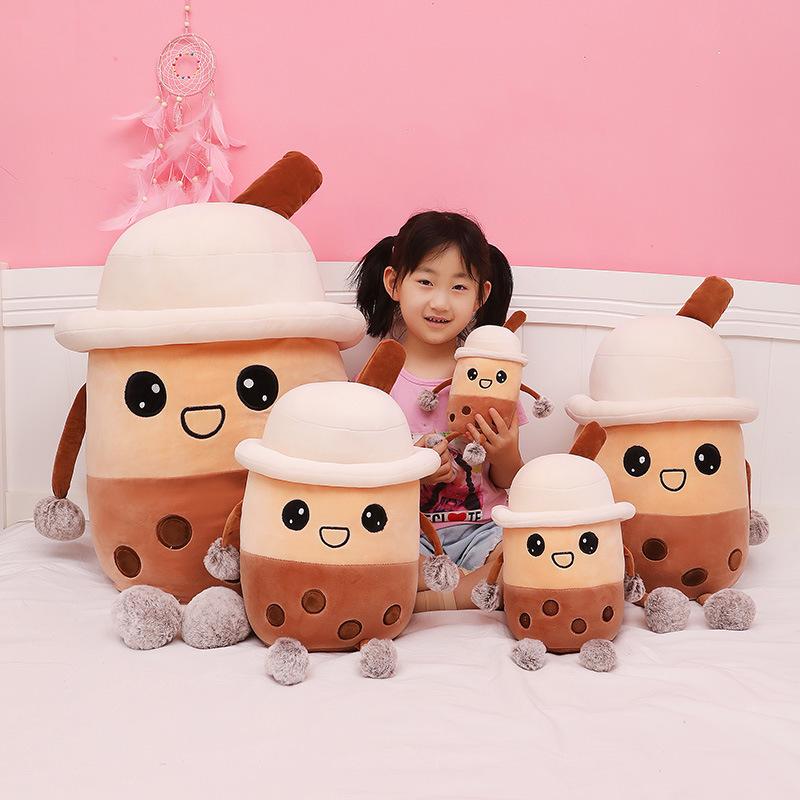 Hands and feet milk tea cup doll throw pillow cute bubble tea plush toy children's accompanying doll rag doll