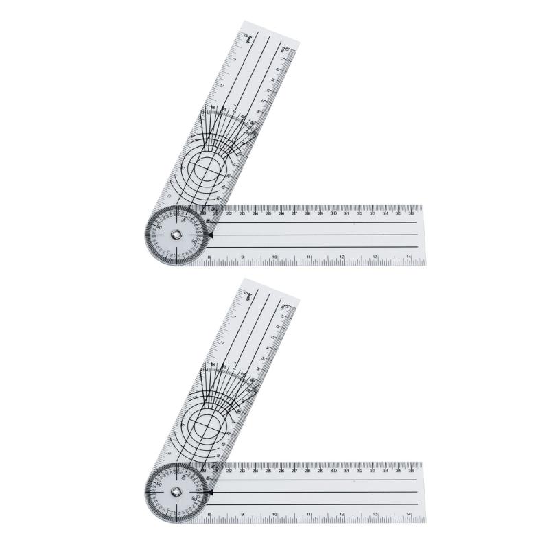 

2Pcs Lightweight Quality Plastic Full Circles Protractor Designs for Easy Portability in Construction and Schools Use 1
