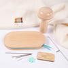 Darning Tools Set, Beechwood Oval Darning Tool, Mushroom Darning Tool, Wood Comb, Stainless Steel Needles, Hook Needle, Threader, Elastic Bands