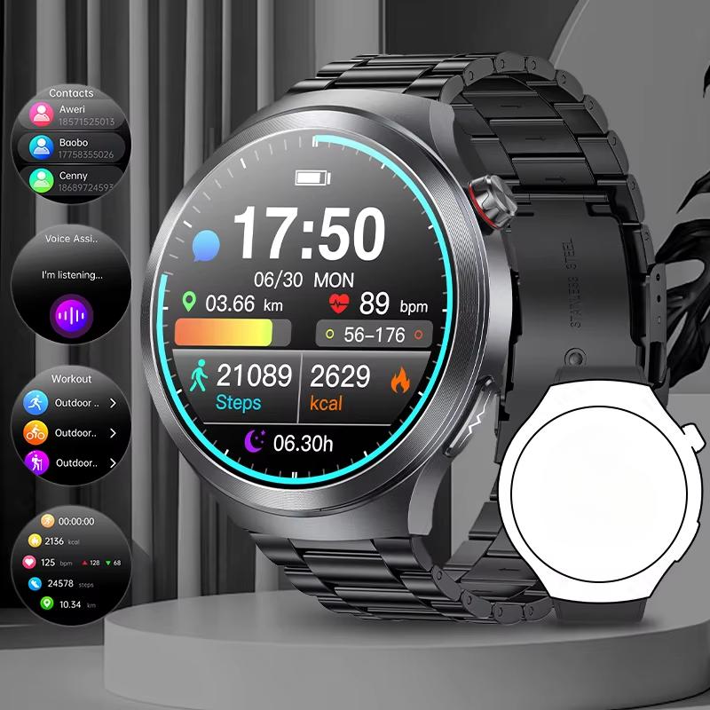 שעון חכם חדש 2025 ECG גברים מסך AMOLED 1.73 אינץ' זיהוי רגשי שעוני ניטור עייפות בקרת גישה NFC שעון חכם