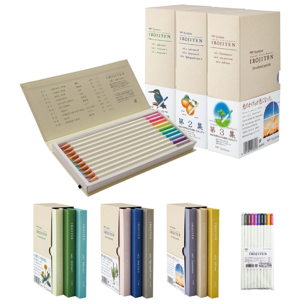 Tombow Colored Pencils 100 Colors Color Dictionary Complete Set Colors Collected from All (Book Type) (100 Nature's Colors) CI-R100CBAZ