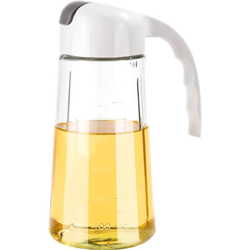 470ml Dual-Use Glass Oil Dispenser: Press & Spray Large-Capacity Kitchen Bottle with Adjustable Spray Function
