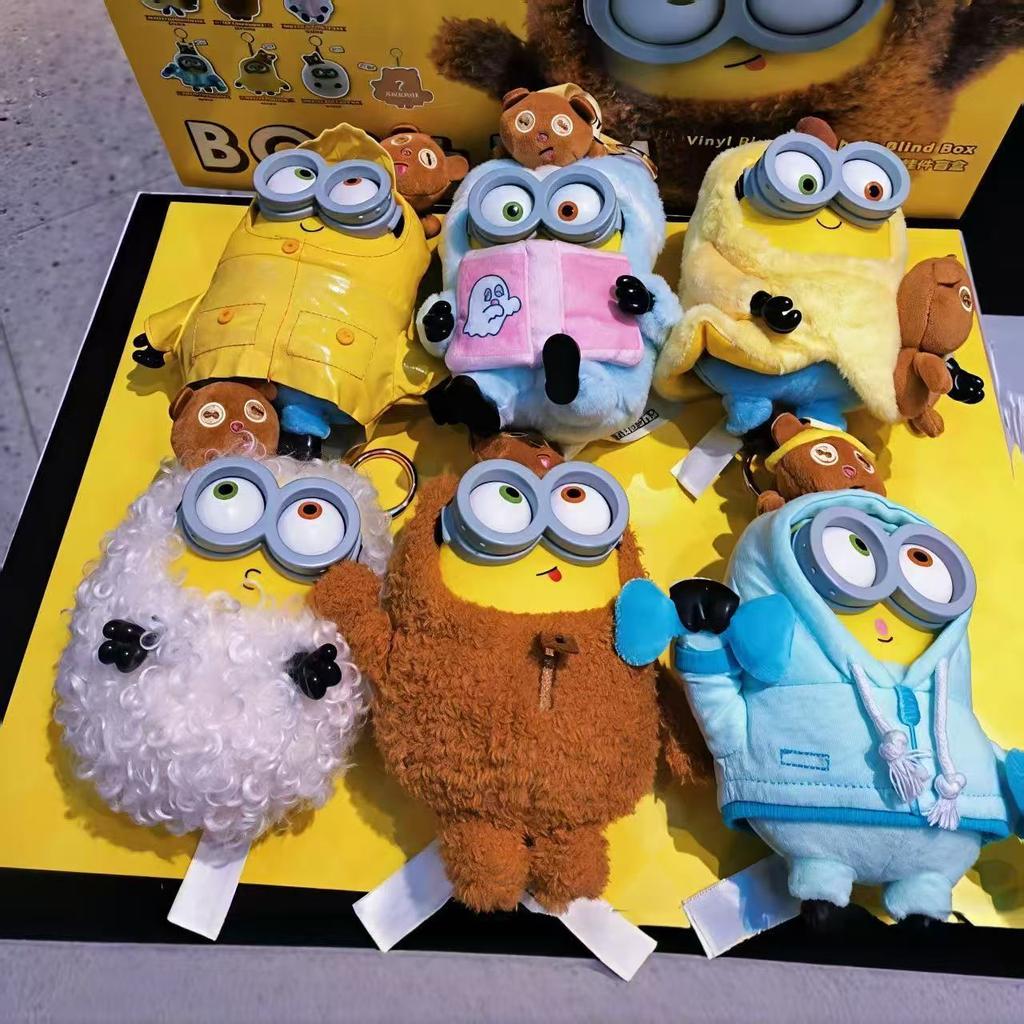 52Toys New Minions Bob&Tim Better Together Series Blind Box, Cute Vinyl Plush Keychain, Anime Figure Collectible Doll Gift
