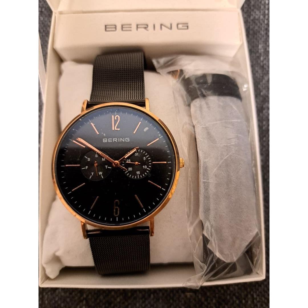 Used BERING Analog Quartz Watch Black/Gold