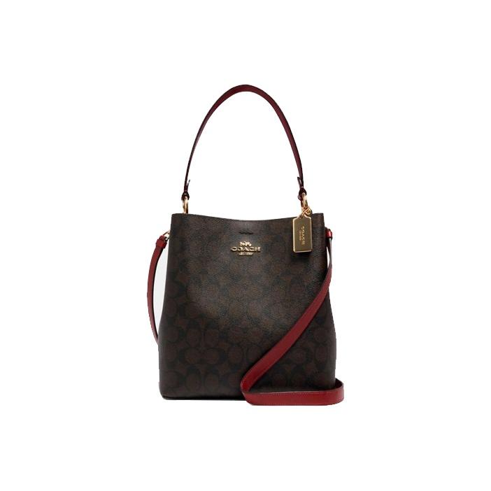 

Coach Town 26 Classic Monogram Canvas And Leather Bucket Bag Women Handbags 91512-IMRVQ Basic Set (Bag+Dust Bag)
