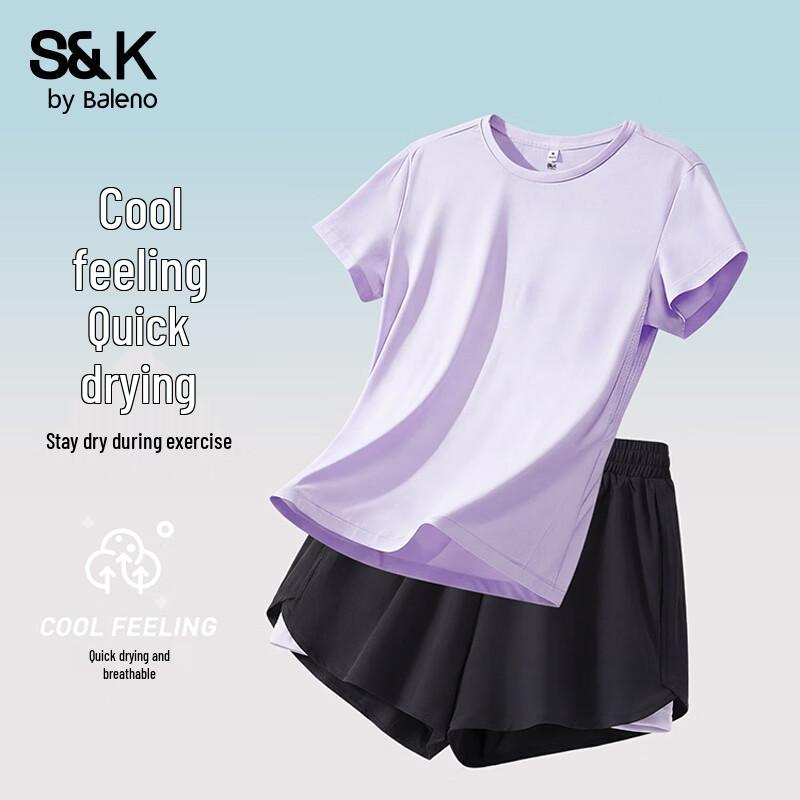 Baleno Women s S&K Quick-Dry Fitness & Running Two-Piece Set M