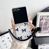 Applicable to Samsung ZFlip7/6 transparent mobile phone case ZFlip5 folding screen 4 lanyard 3 bow anti-drop protective case