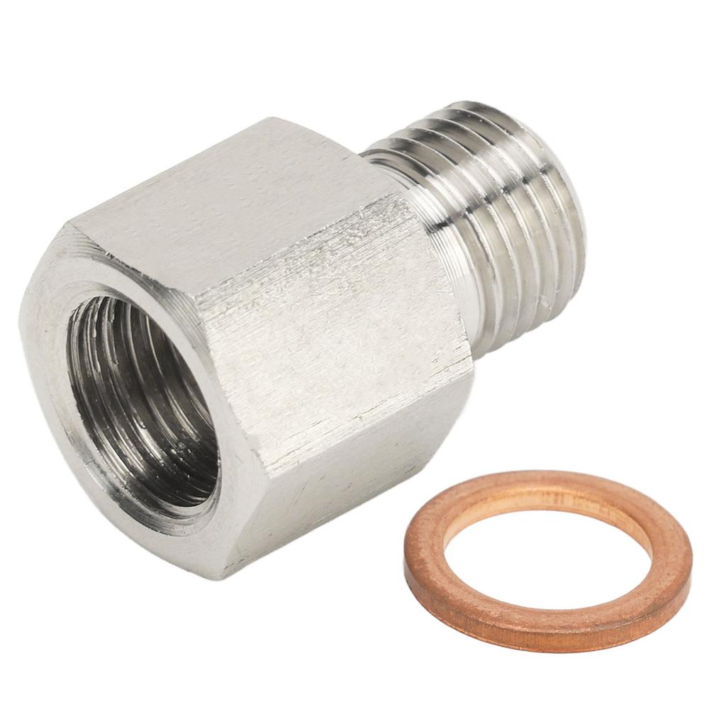 Pressure Gauge Sender Adapter Leakproof Stainless Steel 1 8in NPT Female to M10x1.0 Male Adapter with Gasket