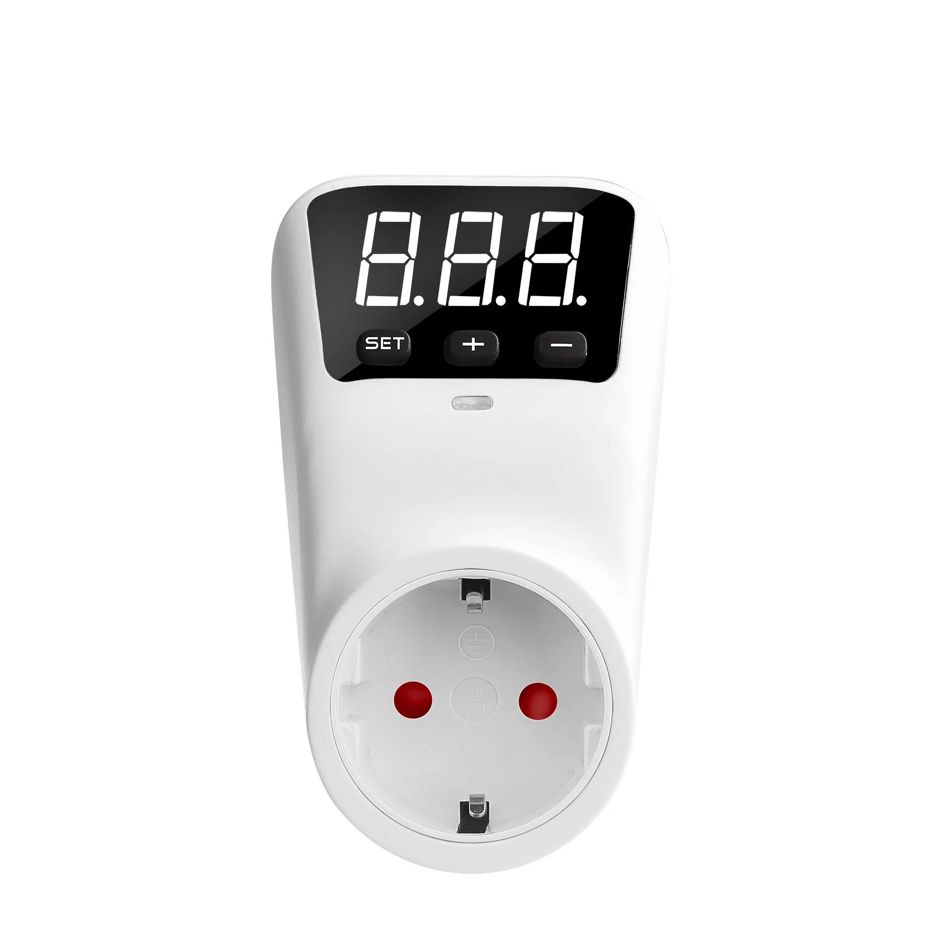 Автоматический Защитник Напряжения Переключатель 16A 230V Регулируемая Защита от Скачков Напряжения Тип Розетки EU Volt Safe Для Бытовой Техники белый