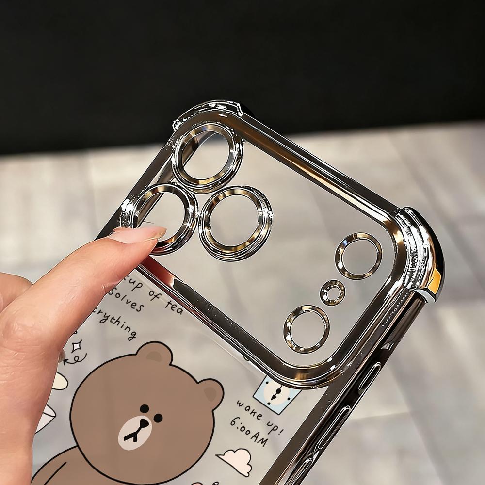 Browns Bear Conys Rabbit Phone Case for Google Pixe 10 9 9A 8 8A 7 7A Pro XL 5G Anti-drop Transparent Soft Cover