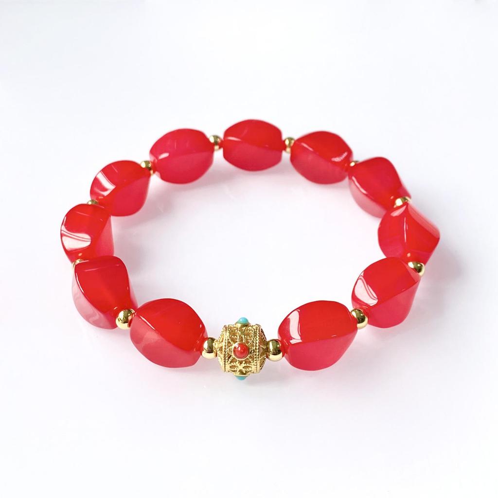 Qianjing Wanma Purple Agate Beaded Women's Bracelet - Custom DIY Twist Jewelry.