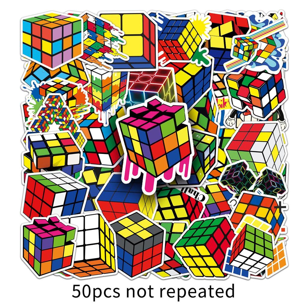 50 Rubik's Cube Graffiti Personality Trendy Cool Play Creative DIY Mobile Case Skateboard Suitcase Sticker Waterproof
