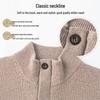 Hongdou Men's 100% Wool Half-High Collar Pullover Sweater