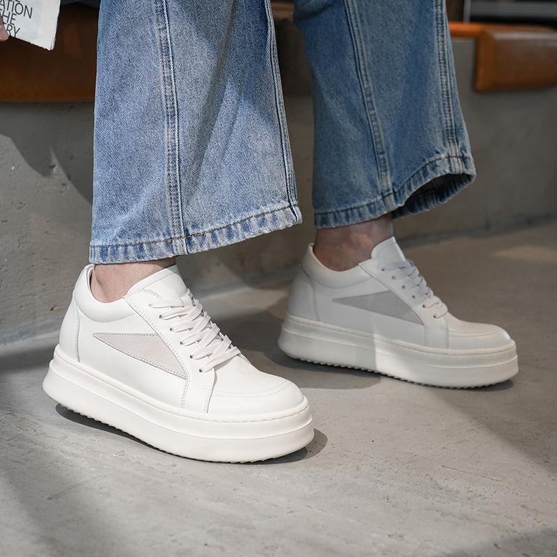 Fashion Genuine Leather Male Casual Shoes Leisure Walk Skateboard Footwear Thick Bottom Men's Tenis Masculino Fashion Outdoor Sneakers