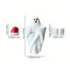 Resin Ghost Ornament Festive Halloween Ghost Statue with Christmas Hat Book Resin Figurine Sculpture for Holiday Party Desktop