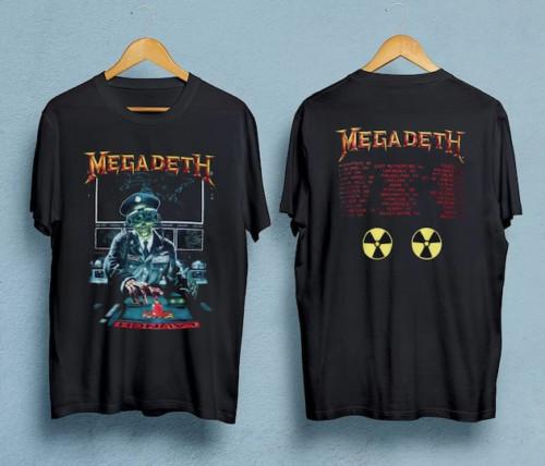 1990 Megadeth Rust In Peace Tour 2 Sided TShirt Unisex T-Shirt XXL