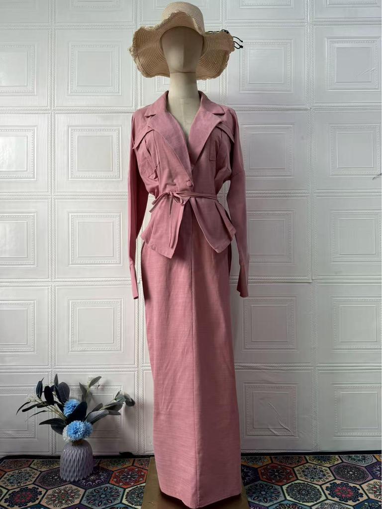 Elegant Long Sleeve Skirt Set: European & American Autumn Fashion 2025