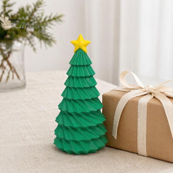 Star Topper Tree Statue 3D Printed Christmas Figurine, Yellow Statue, Mini Small Ornament Decoration for Home Office, Gift Xmas Holiday Party