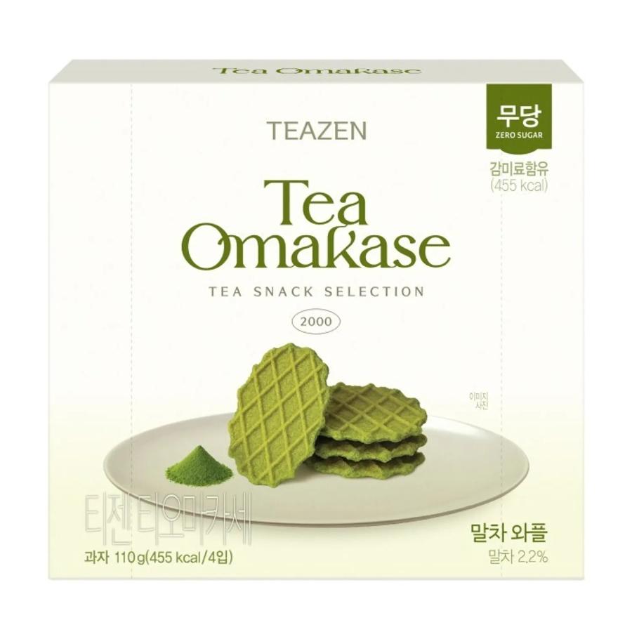 Teazen Jeju Matcha Waffle Sugar Free Crispy Tea Snack 110g/3bag