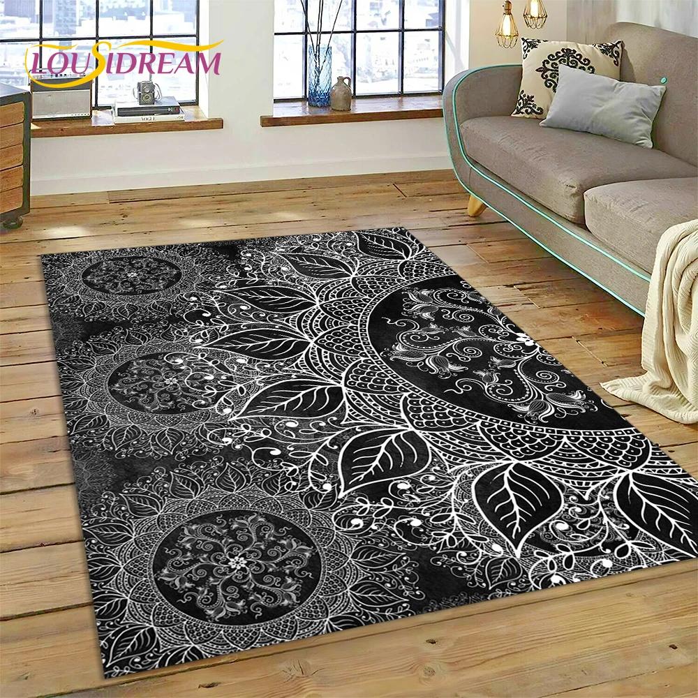 Meditasyon Mandala Bohem Doğa Ruhu Yoga Halısı Ev Oturma Odası Yatak Odası Kanepe Kapı Paspası Dekor İçin Alan Halısı Kaymaz Mat