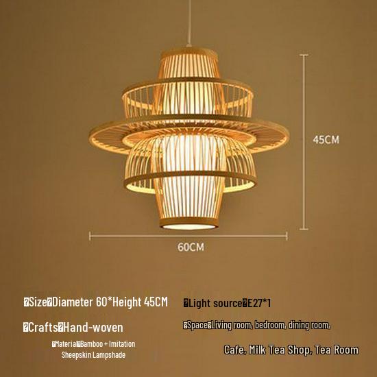 Bamboo Weave Pendant Light for Tea Room, Restaurant, or Bar – Simple Japanese Style