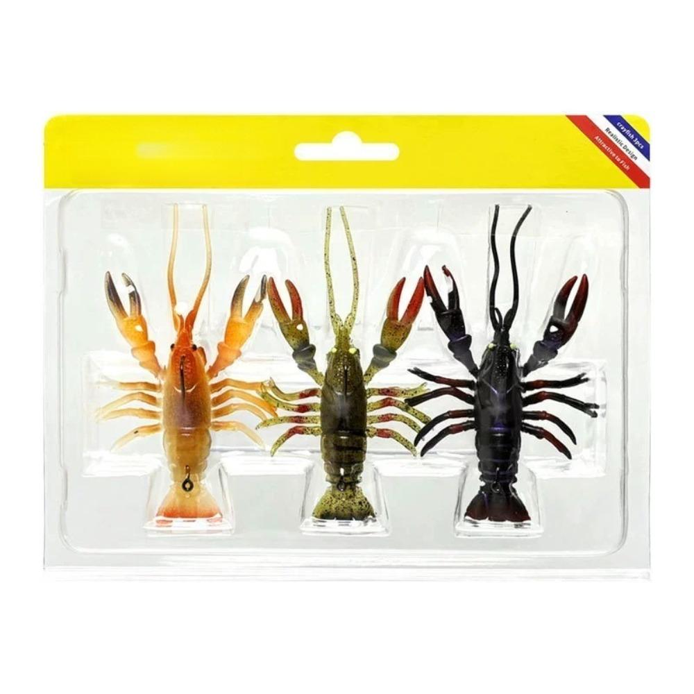 

Pre-rigged Crayfish Fishing Jigs, Super Durable TPE Fishing Lures, Well-made Lifelike Shrimp Shad Swimbait, Weedless Lure for Bass Trout Walleye B2