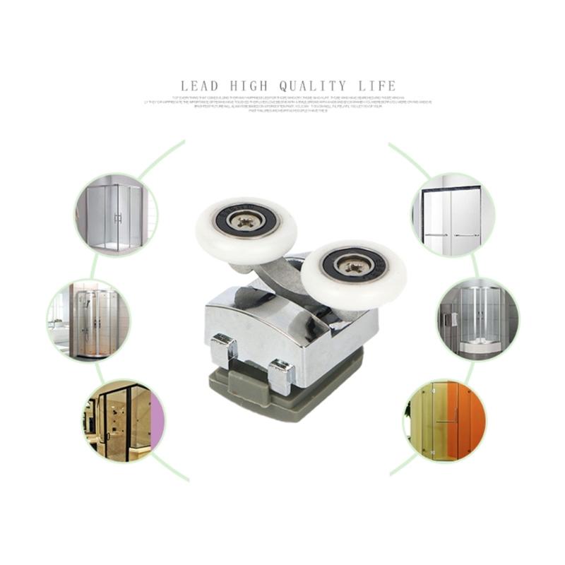 4pcs Convenient Replacement Door Rollers Plastic Door Rollers Adjustable Height Smooth Sliding for Bathroom Glass Doors