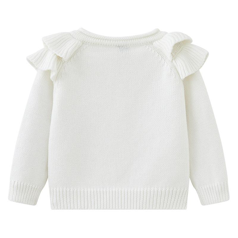 Cute Doll Children's Knitted Cardigan Spring and Autumn New Girls Sweater Stylish Coat