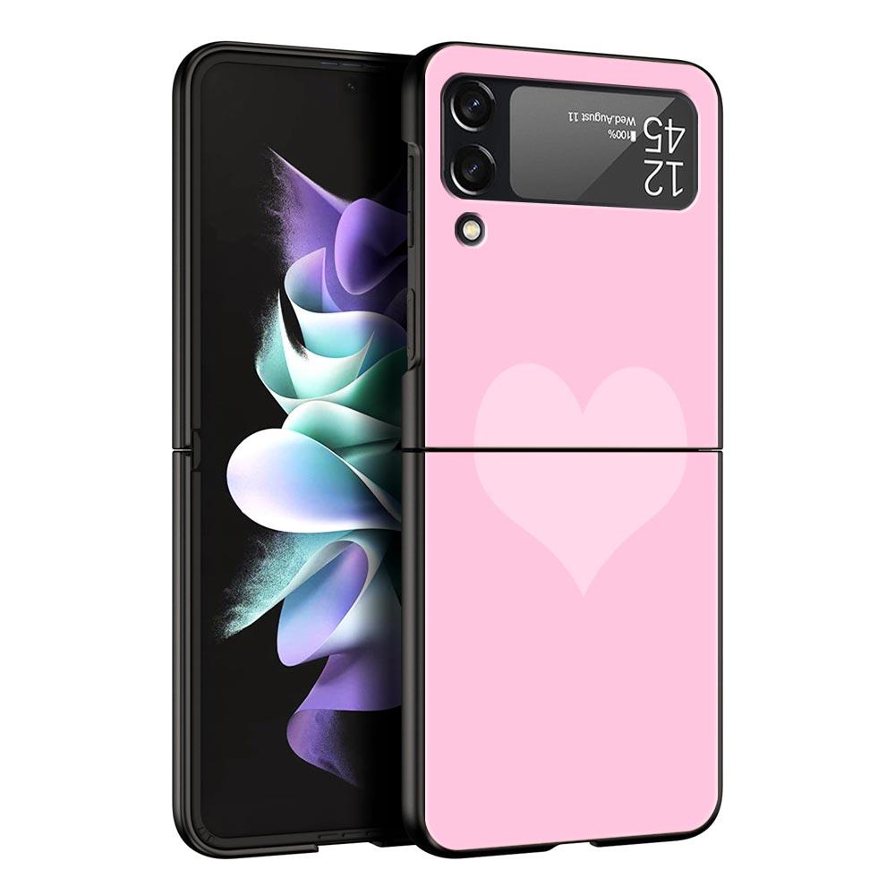 Gold Pink Rose Glitter Hearts Phone Case for Samsung Galaxy Z Flip 3 4 5 Shell For Samsung Z Flip3 Flip4 Hard PC Bumper Cover