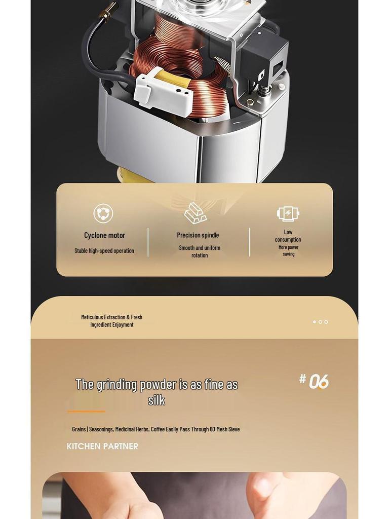 Ultra-Fine Grain and Cereal Crusher: Compact Household Grinder